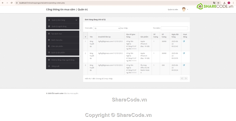 đồ án php,Code php,web bán hàng