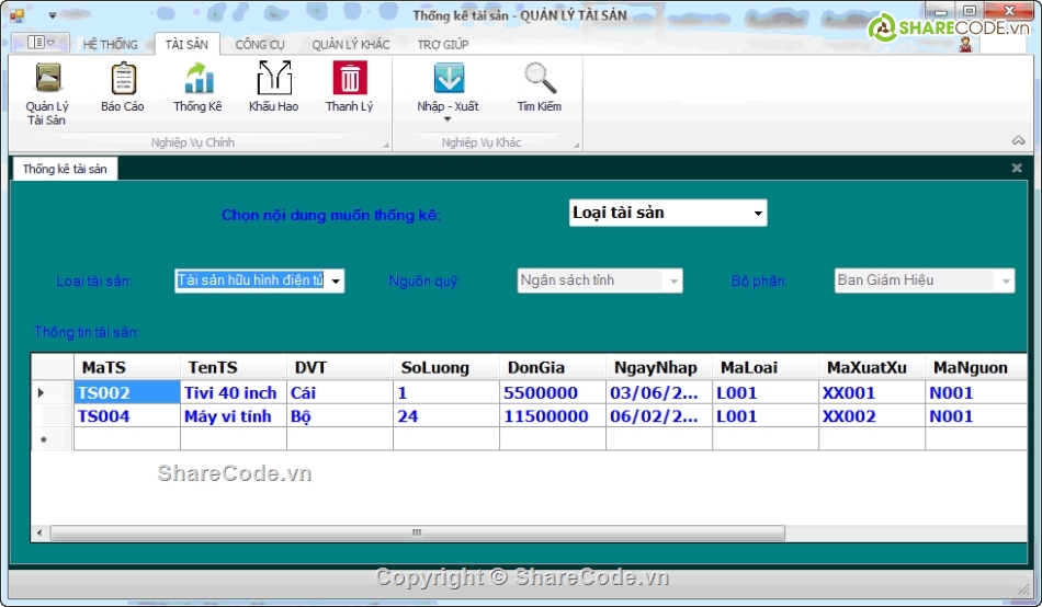 Code quản lý tài sản,báo cáo quản lý tài sản c#,báo cáo đồ án,chương trình quản lý,quản lý tài sản c#