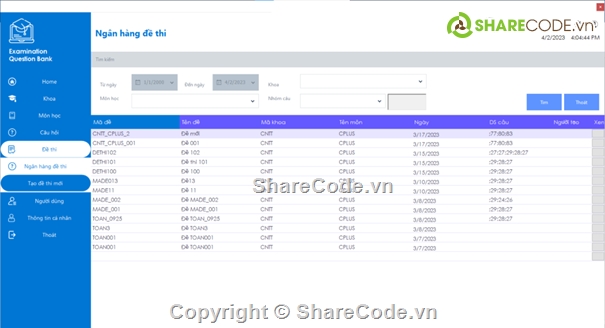 Code C# ngân hàng câu hỏi,phần mềm đề thi C#,C# sinh đề tự động,ngân hàng câu hỏi C#,đồ án luận văn C#,sinh đề thi tự luận C#