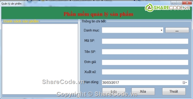 Code quản lý,phân mềm quản lý,quản lý sản phẩm,quản lý đơn hàng