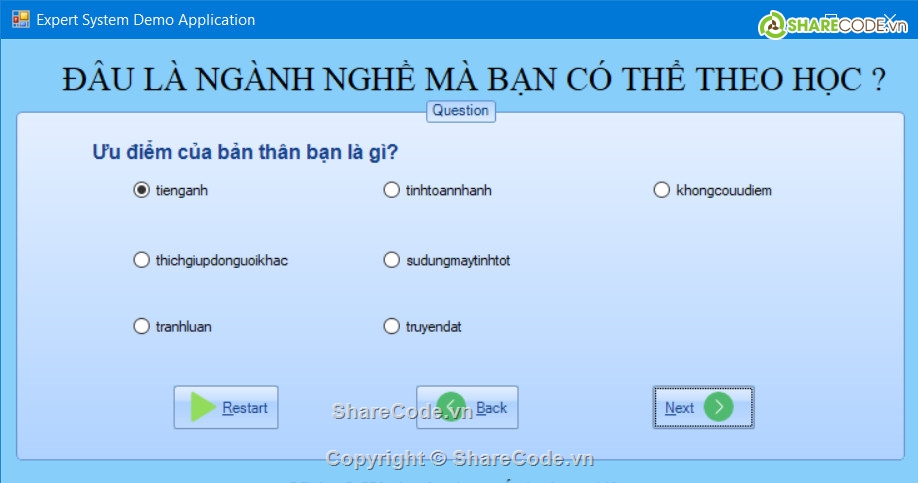 Code hệ chuyên gia,Tư vấn hướng nghiệp C#,Code C# Prolog,tư vấn hướng nghiệp Prolog