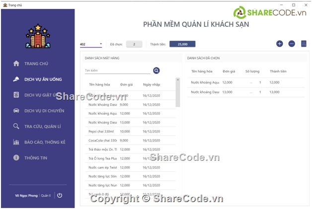 Code quản lý,C#,full báo cáo