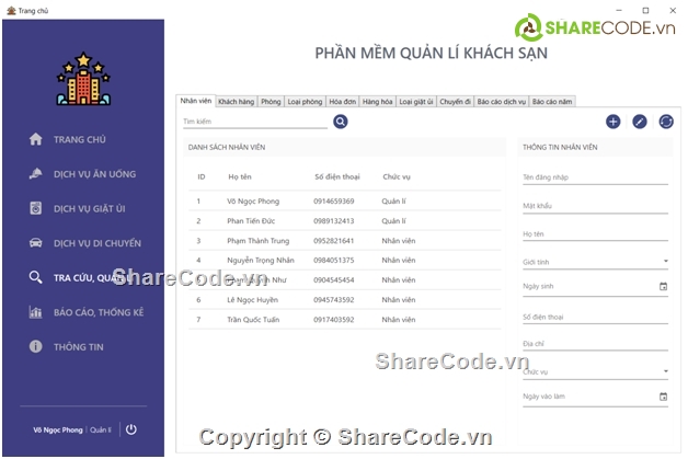 Code quản lý,C#,full báo cáo