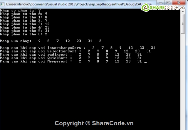 thuật toán sắp xếp,Code tra cứu,Shell Sort,Heap Sort,Merge Sort,Quick Sort