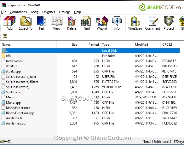 chia tách file,tách file C/C++,ghép file C/C++,source code c/c++