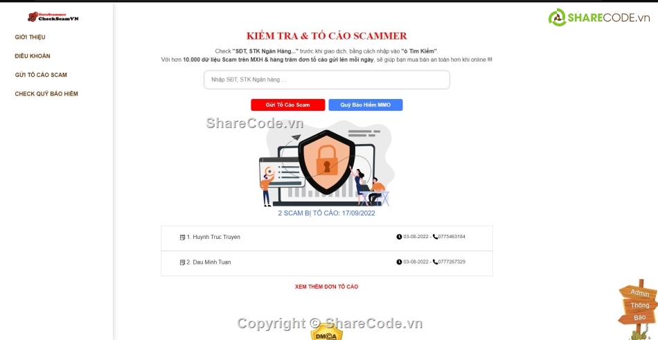 CheckScam,Code Check Scam,Code Chống Lừa Đảo