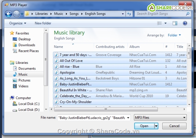 MP3 Player,Visual C#,nghe nhạc,chường trình nghe nhạc,Nghe Nhạc MP3