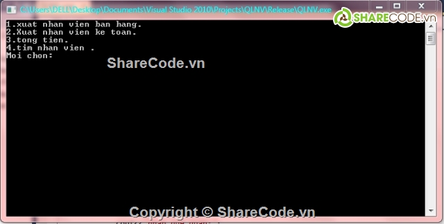 chương trình quản lí nhân viên bằng C++,code chương trình quản lí nhân viên,đồ án chương trình quản lí