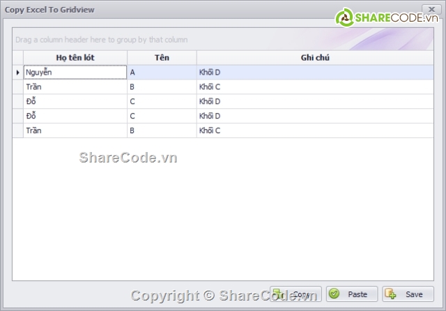 copy excel đến grid,copy clipboard đến gridview,excel to datagridview,Export từ Datagridview xuống Excel,code export excel,code đọc gridview