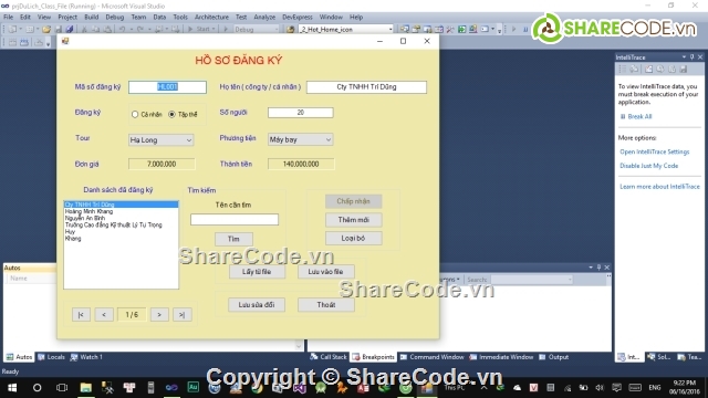 Website du lịch,đăng ký tour du lịch,quản lý du lịch,win form C#