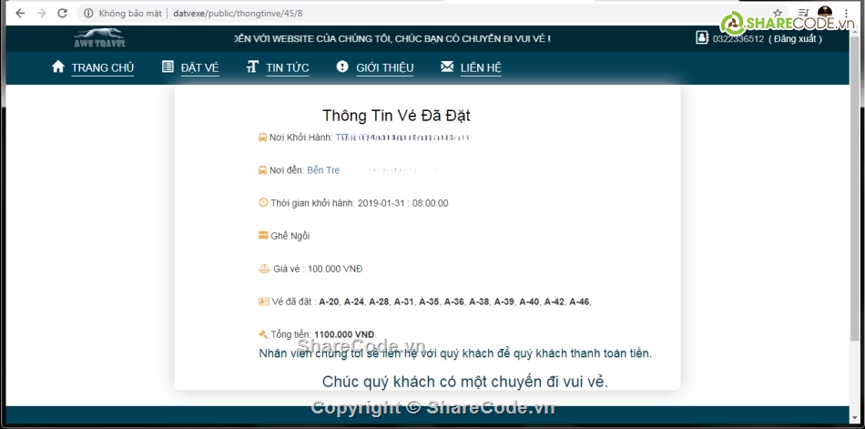 php laravel,code laravel,đặt xe,đặt vé xe,code đầy đủ