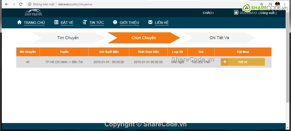 php laravel,code laravel,đặt xe,đặt vé xe,code đầy đủ