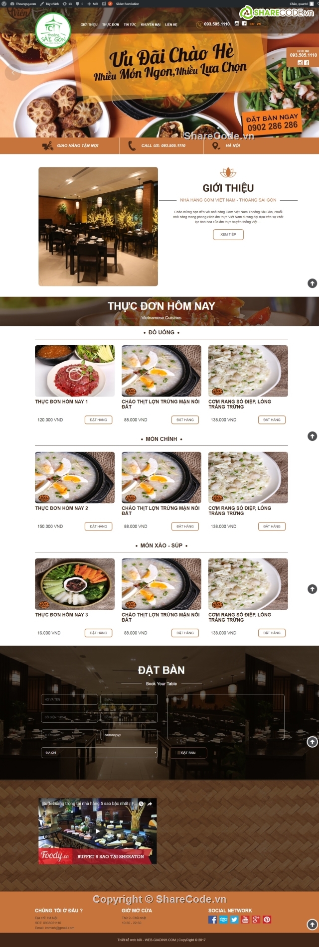 Code demo website Nhà Hàng,website bán hàng,website giới thiệu,website thực phẩm
