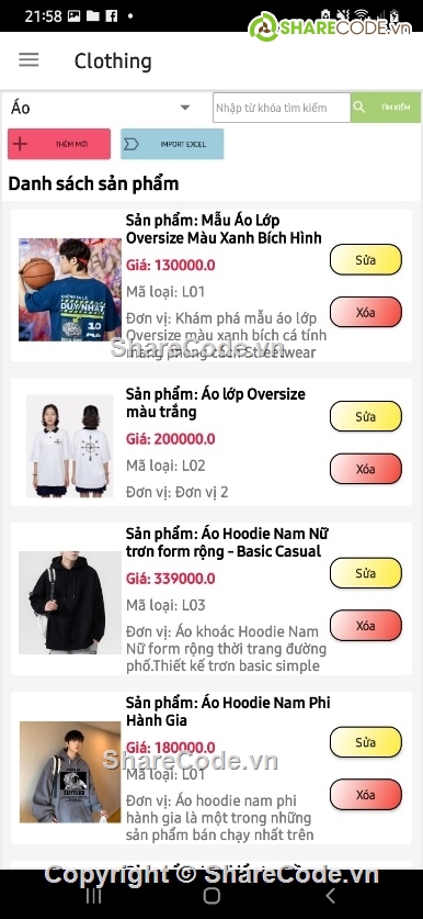 Code đồ án,bán quần áo,quần áo,Kotlin,Code đồ án bán quần áo