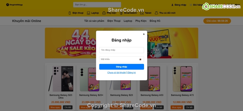 Code đồ án,Code PHP,đồ án bán hàng,Code bán hàng PHP,Web bán hàng,thegioididong