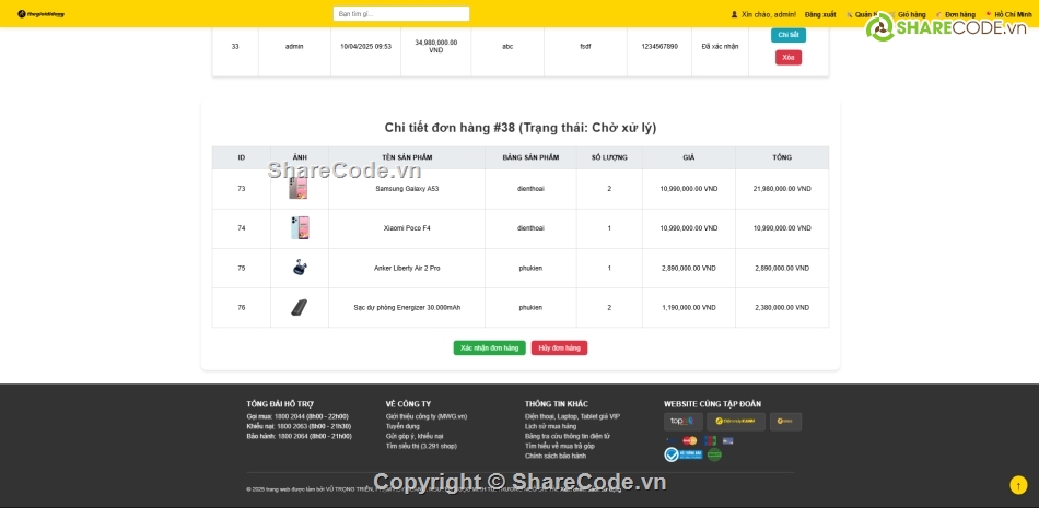 Code đồ án,Code PHP,đồ án bán hàng,Code bán hàng PHP,Web bán hàng,thegioididong