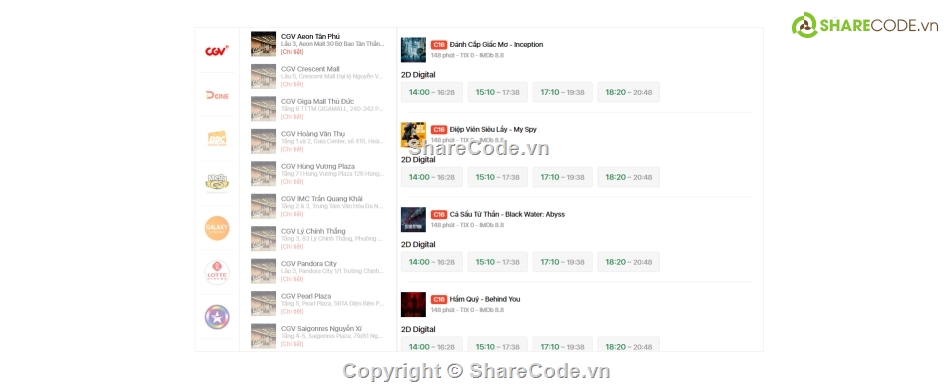 Source code web đặt vé xem phim,Source code web bán vé xem phim,Template web đặt vé xem phim,Đồ án bán vé xem phim,Xây dựng website đặt vé xem phim,Web book vé xem phim