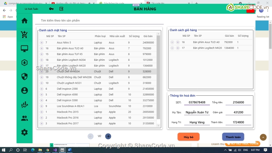 phần mềm quản lý,quản lý bán hàng,code bán máy tính linh kiện,quản lý bán laptop C#,Quản lý linh kiện C#,code quản lý cửa hàng