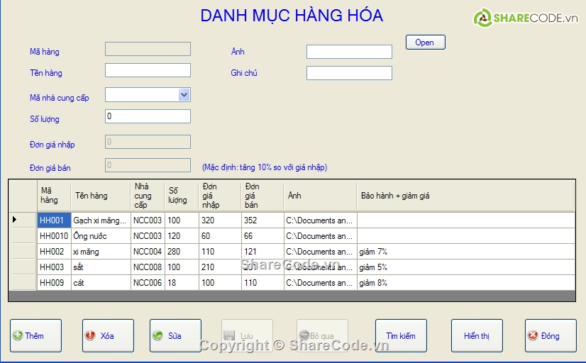 quản lý vật liệu,quản lý vật liệu xây dựng,code quản lý vật tư