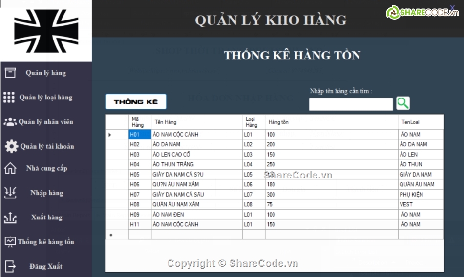 Code đồ án,bán hàng quần áo,visual c# quản lý bán hàng