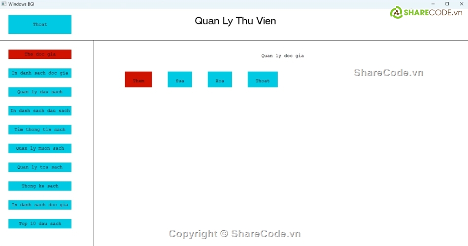 Đồ án,Code cấu trúc dữ liệu và giải thuật,quan ly thu vien,ptit