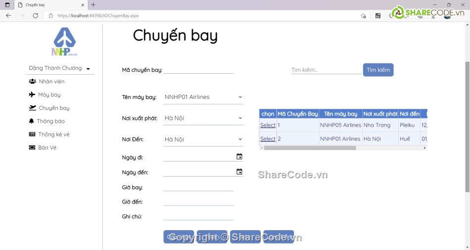 Source code website bán vé máy bay,code bán vé máy bay,đồ án web bán vé asp.net,Quản lý vé máy bay ASP.Net C#