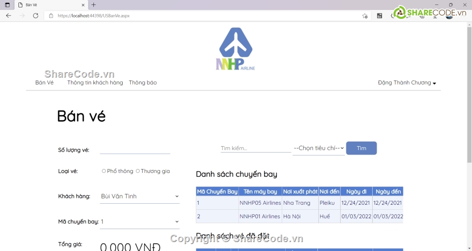 Source code website bán vé máy bay,code bán vé máy bay,đồ án web bán vé asp.net,Quản lý vé máy bay ASP.Net C#