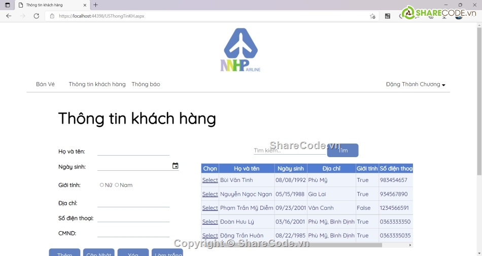 Source code website bán vé máy bay,code bán vé máy bay,đồ án web bán vé asp.net,Quản lý vé máy bay ASP.Net C#