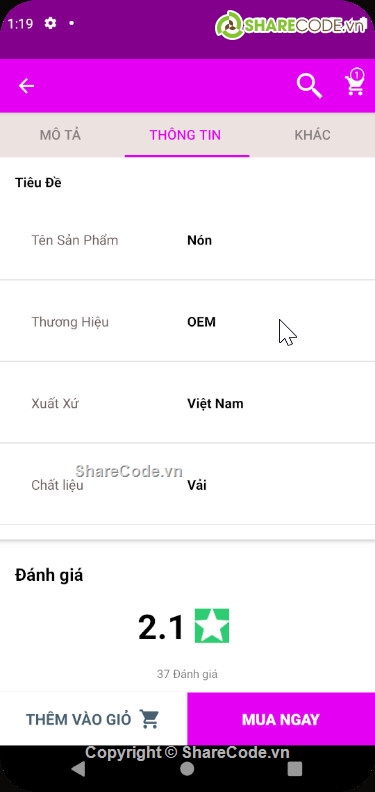 ứng dụng android,app bán hàng online,ứng dụng e - store,source code app bán hàng,Code đồ án Android