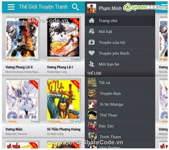 đồ án tốt nghiệp,code đọc sách android,ứng dụng android,android truyện tranh