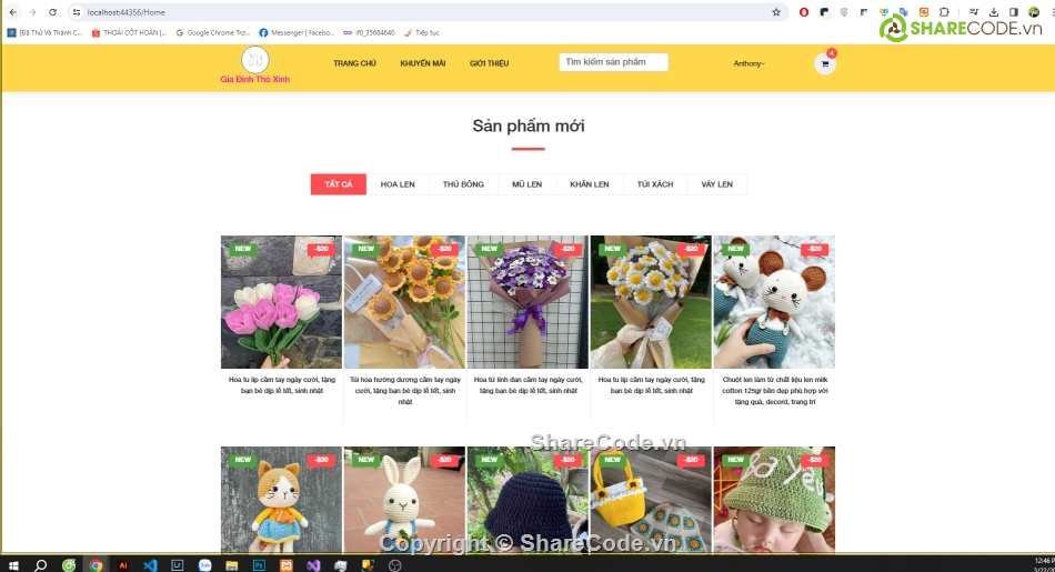 web bán đồ lưu niệm,web bán hàng handmade,web bán hoa