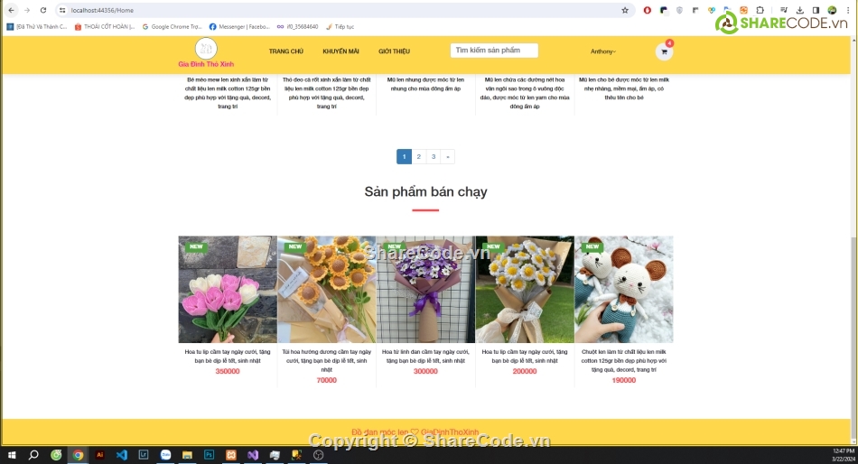 web bán đồ lưu niệm,web bán hàng handmade,web bán hoa