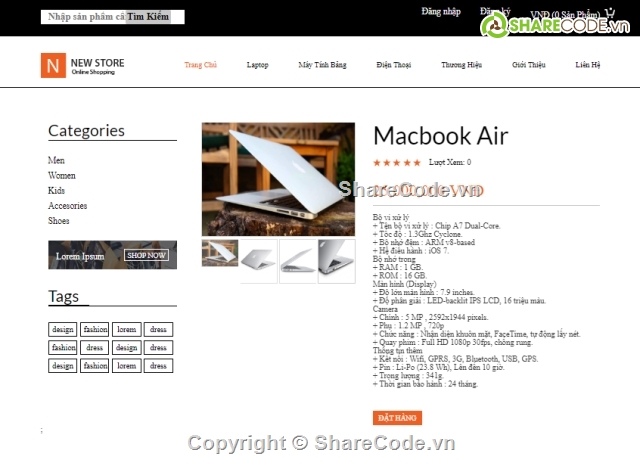 Website bán hàng,code web bán hàng điện tử,website bán laptop,đồ án thương mại điện tử,website bán hàng