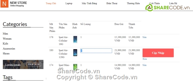 Website bán hàng,code web bán hàng điện tử,website bán laptop,đồ án thương mại điện tử,website bán hàng