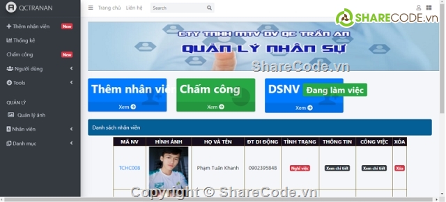 Website quản lý,quản lý nhân sự,quản lý nhân sự PHP