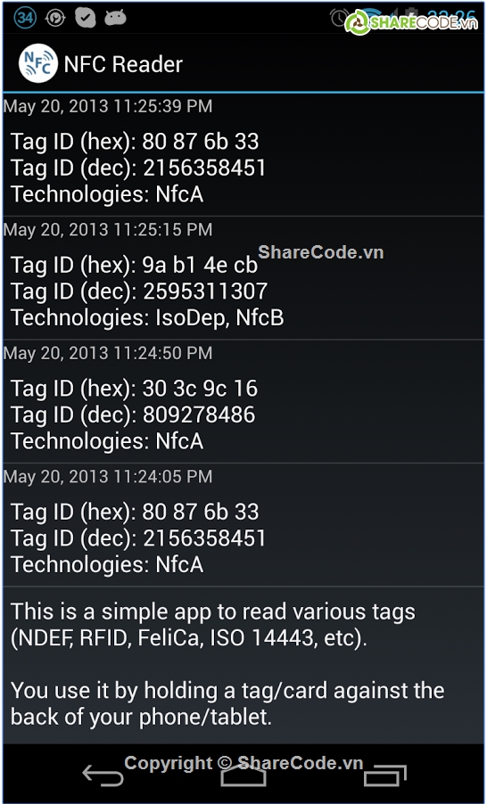 Thẻ NFC,Android,Thẻ Tag,Code đọc thẻ NFC,tính năng NFC