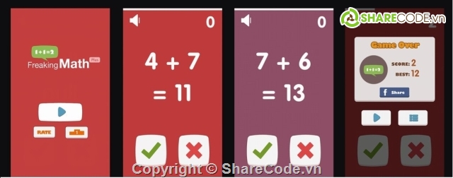code cho trẻ học,Code game java,game giải toán,ứng dụng giải toán,code giải toán,freaking math