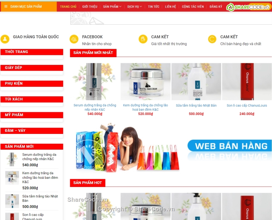 bán hàng online,web mỹ phẩm,website mỹ phẩm,mỹ phẩm online