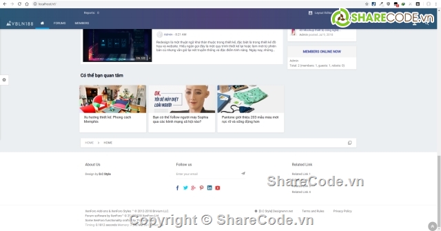 xenforo style,xenforo 1.x,website tin tức,website blog,website Designervn,Xenforo