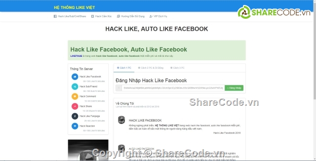 code web hack like,auto like facebook,auto add friend