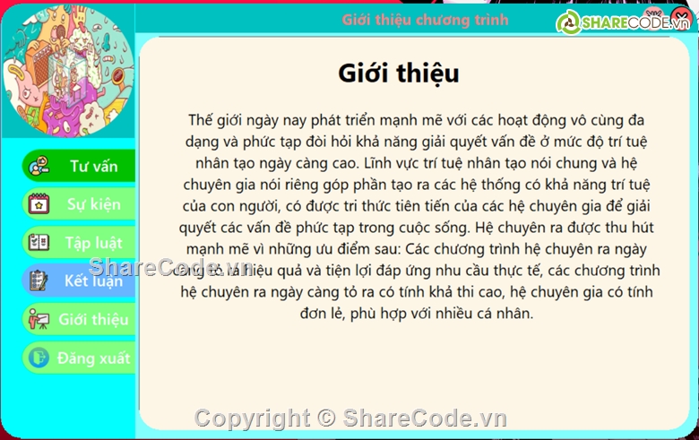 Code phần mềm quản lý,hệ chuyên gia,hệ chuyên gia chuẩn đoán bệnh,Báo cáo hệ chuyên gia