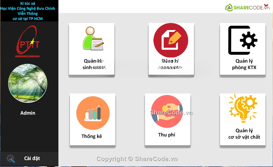 đầy đủ chức năng,Code quản lý,quản lý ký túc xá