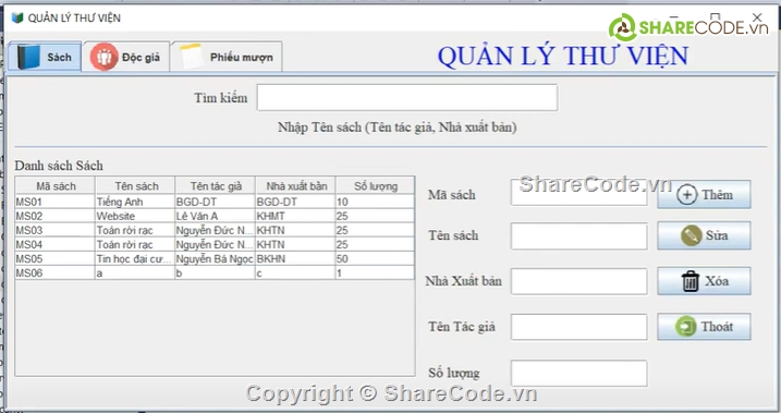 Code quản lý thư viện,Java Code quản lý thư viện,Code java quản lý thư viện,quản lý thư viện Java