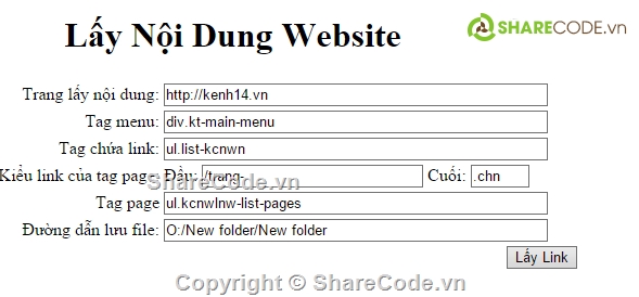 web tin tức,web tin tức php,code lấy link web,ứng dụng copy link