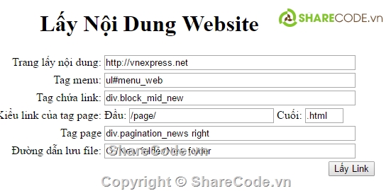 web tin tức,web tin tức php,code lấy link web,ứng dụng copy link