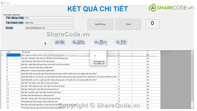 Code thi trắc nghiệm,đầy đủ chức năng,full báo cáo,full chức năng