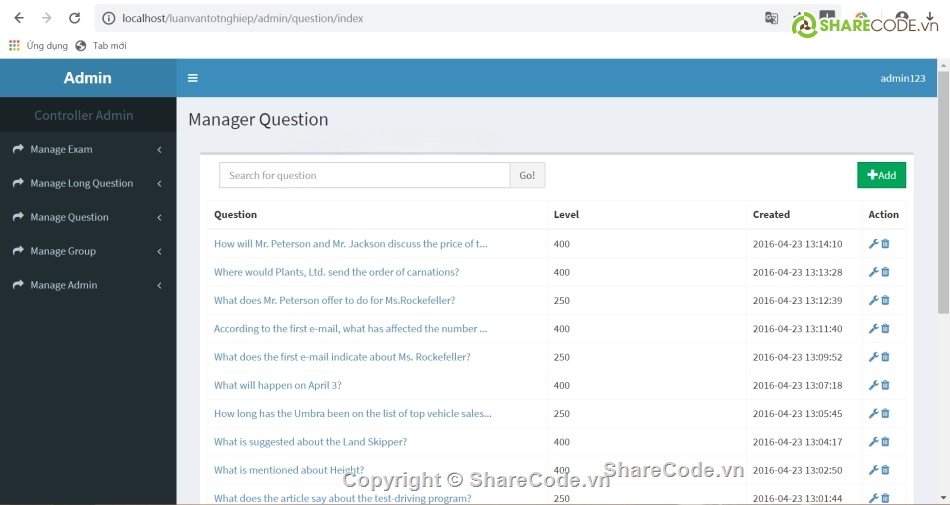 Code thi trắc nghiệm,trắc nghiệm tiếng anh,trắc nghiệm php