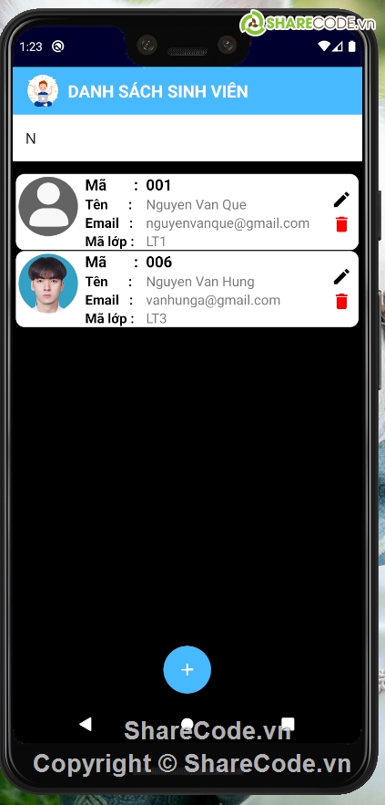 android quản lý sinh viên,quản lý sinh viên android,quản lý sinh viên,android,Code quản lý