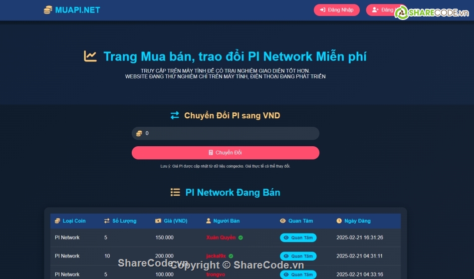 Pi network,coin,mua bán,trao đổi