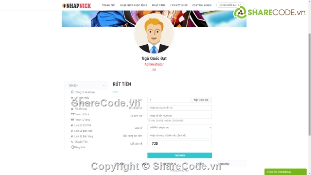 share code shop acc,code shop acc,code bán nick,code nhập nick,nhập nick nro,share code nhập nick nro